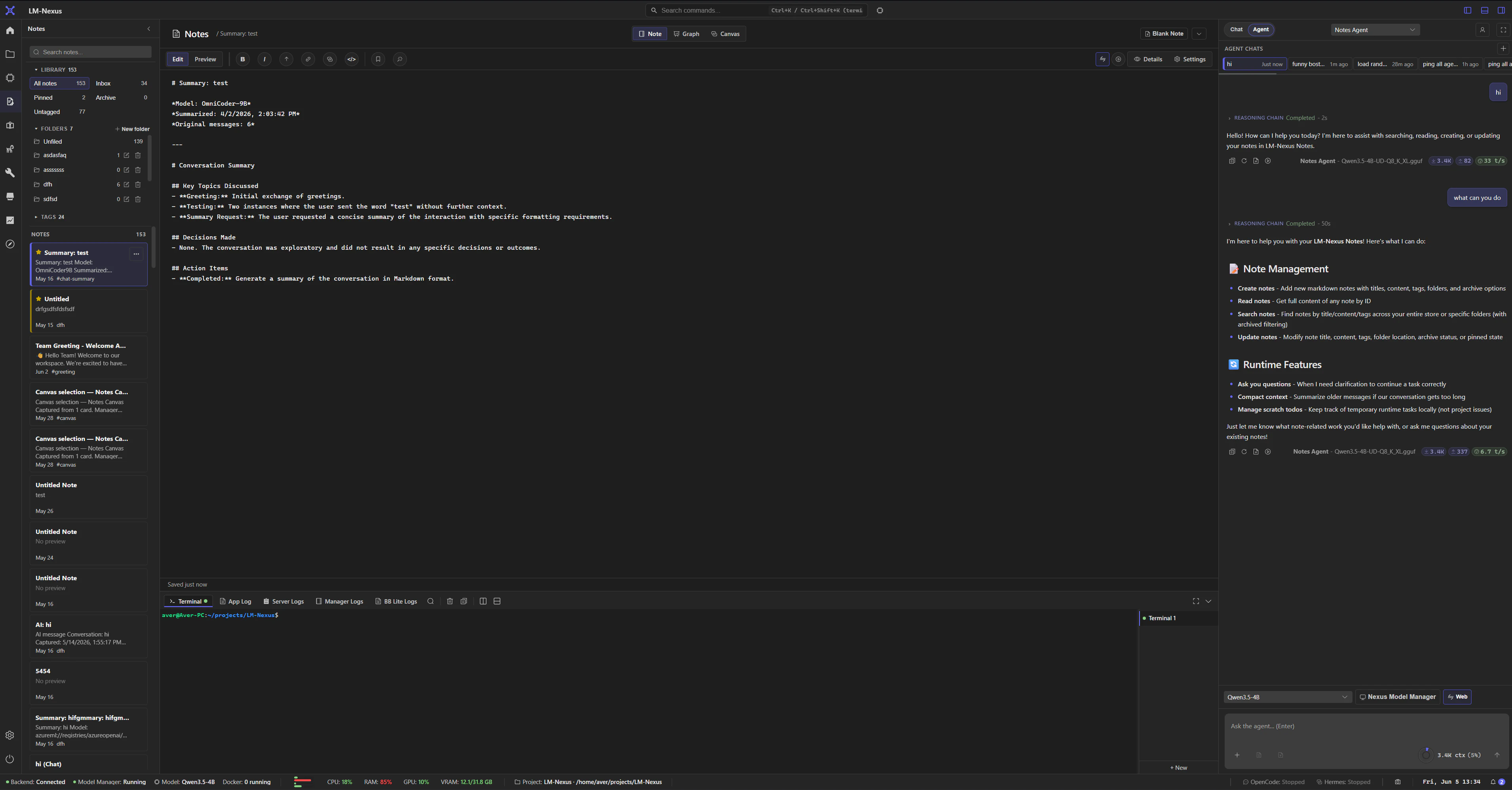 LM Nexus Notes workspace.